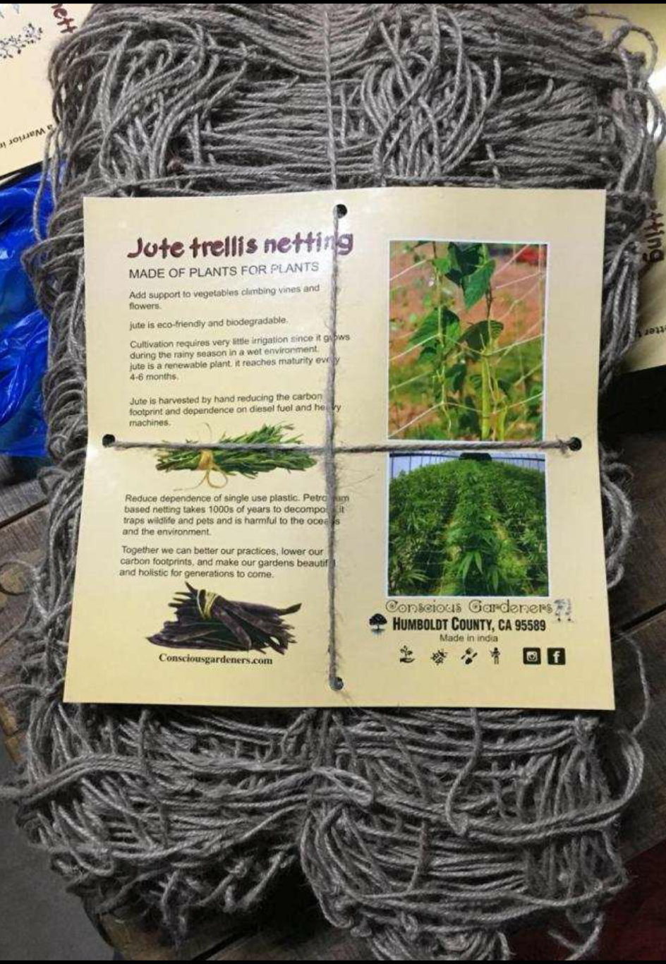 Conscious Gardeners Jute Trellis Net Biodegradable, size: 4x150 foot