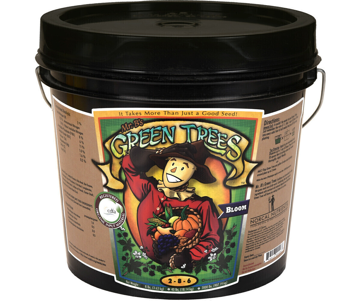 Mr. B&#39;s Green Trees Organic Bloom 2-8-6, size: 8 pound 3.6 kilogram 1 gallon pail 1/ each