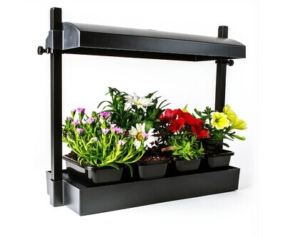 SunBlaster Grow Light Garden Complete Hydroponics System includes Wicking Mat & Adjustable Height Reflector up to 18 inches Black