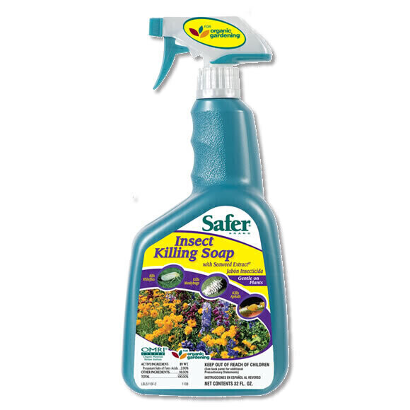 Safer Insect Killing Soap Ready to Use RTU with Trigger Sprayer Bottle 1 quart 1 liter 1/ each
