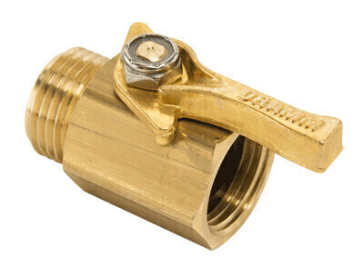 Dramm Garden Hose Connector Fitting Shut Off Valve Male Pipe Thread MPT to Female Pipe Thread FPT 1/ each