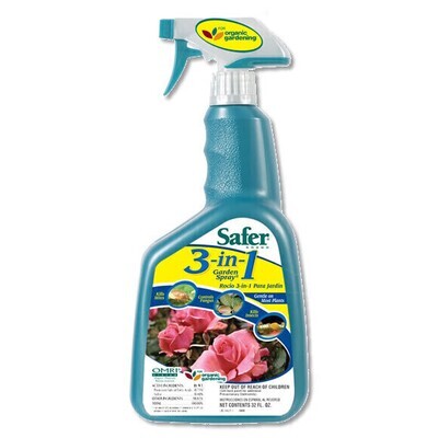 Safer 3 in 1 Garden Spray II Ready to Use RTU with Trigger Sprayer Bottle 1 quart 1 liter 1/ each