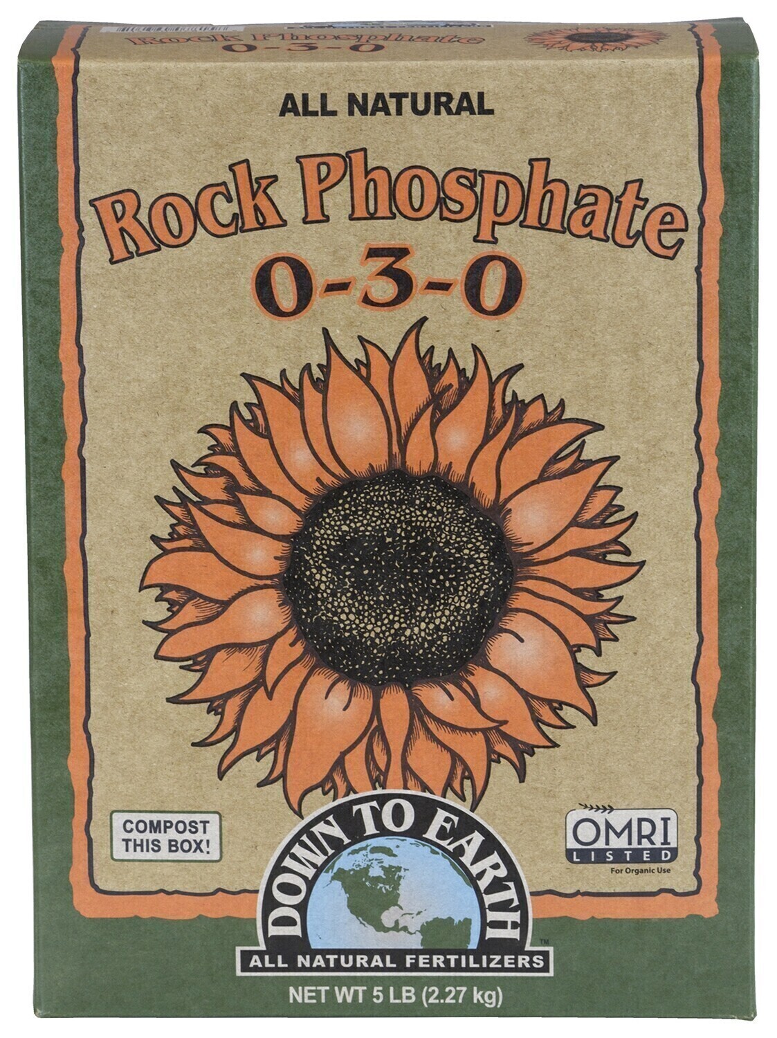 Down to Earth Dry Rock Phosphate 5 pound 2.3 kilogram 1/ each