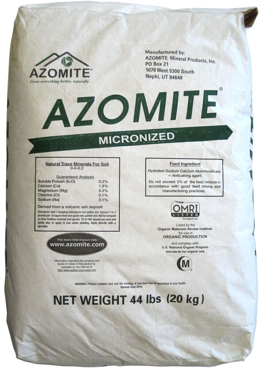 Azomite Natural Trace Minerals 0-0-0.2 Micronized, Powdered 44 pound 20 kilogram 1/ each