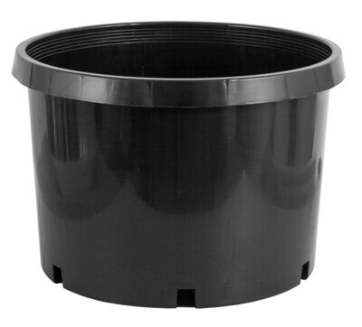 Pro-Cal Pro Can Injection Molded Ribbed Premium Plastic Pot Black with Standoffs