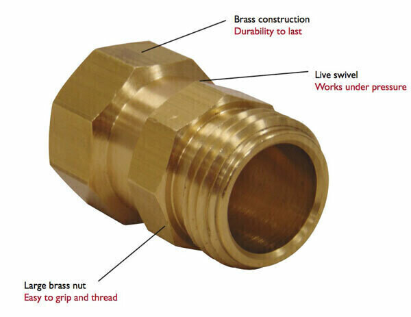 Dramm Hose-End Swivel Full Flow Male &amp; Female Brass 1/ each
