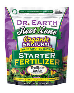 Dr. Earth Root Zone Fertilizer Starter Organic 2-4-2 4 pound 1.8 kilogram 1/ each