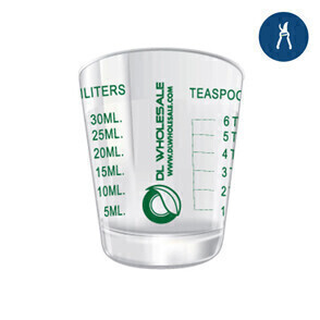 Xacto Shot Glass Graduated with Ounces, Milliliters, Teaspoons, and Tablespoons