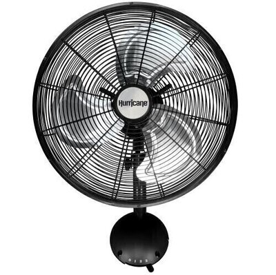 Hurricane Pro Metal High Velocity Wall Mount Fan Oscillating 3 speed 16 inch 2400 cubic foot per minute cfm