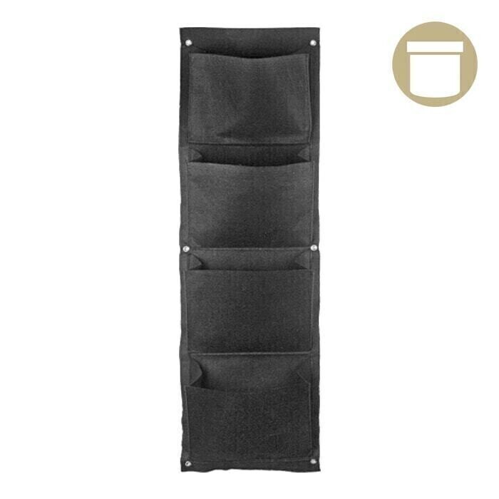 Prune Pot Hanging Fabric Pot Planters Black with Grommets 11x39.25 inch 4 pouch