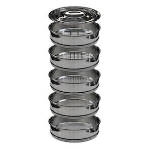 Bubble Magic Commercial Stainless Bud Sorting Kit with 1'', 1/2'', 1/4'' and 150 micron Trays plus a Lid and Bottom Catching Tray