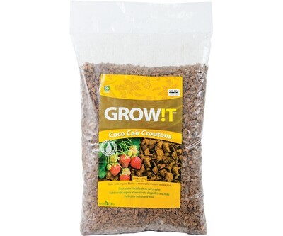 GROW!T Coco Coir Coconut Fiber Croutons 1 cubic foot 28.3 liter 5.1 pound 2.3 kilogram