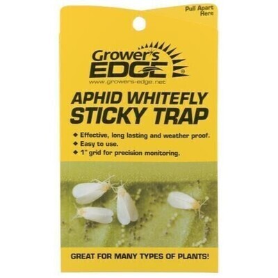 Grower's Edge Sticky Traps for Aphid, Whitefly, Fungus Gnat, etc. Yellow 6.3x4.1 inch 5/ pack