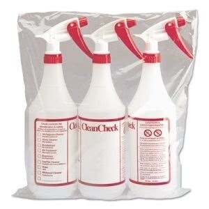 Boardwalk Industrial Trigger Sprayer and Clear Bottle Non Leaking, High Output with Embossed Scale 1 quart