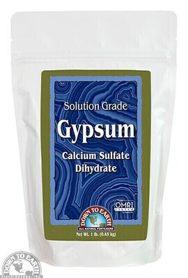 Down to Earth Dry Gypsum Calcium Sulfate Solution Grade 1 pound 455 gram 1/ each