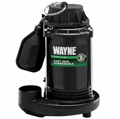 Wayne Sump Pump Cast Iron Epoxy-Coated with Tether Float Switch & 8 foot Power Cord