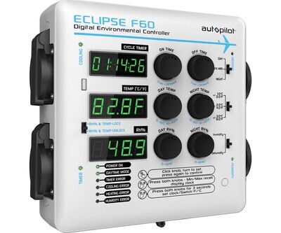 Autopilot Eclipse F60 Digital Environmental Controller Basic Temperature, Cycle Timer, and Humidity 14.5 amp 120 volt