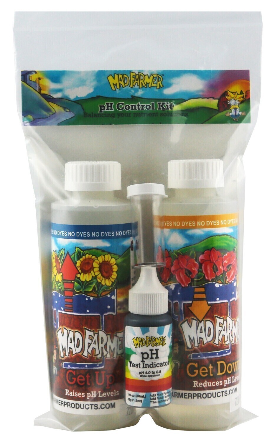 Mad Farmer pH Test Control Kit with Get Down 8 oz, Get Up 8 oz, and 1 oz Indicator Solution 1/ each