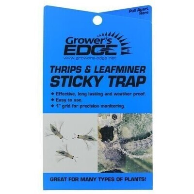 Grower's Edge Sticky Traps for Thrips, Leaf Miners, etc. Blue 6.3x4.1 inch 5/ pack