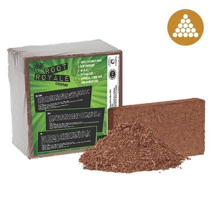 Root Royale Cocopure Coco Coir Coconut Fiber Expandable Brick 2 cubic foot 57 liter 11 pound 5 kilogram 1/ each