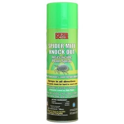 Doktor Doom Spider Mite Knock Out Insecticide &amp; Miticide Pyrethrin Pressurized Aerosol Spray Can 1 pint 500 milliliter 1/ each