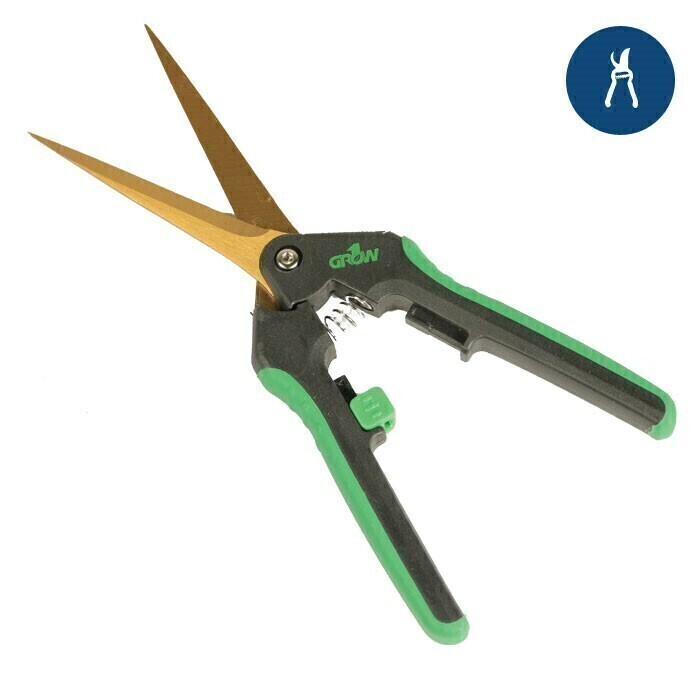Grow1 Trimming Shears Green Titanium Scissors Straight Blade
