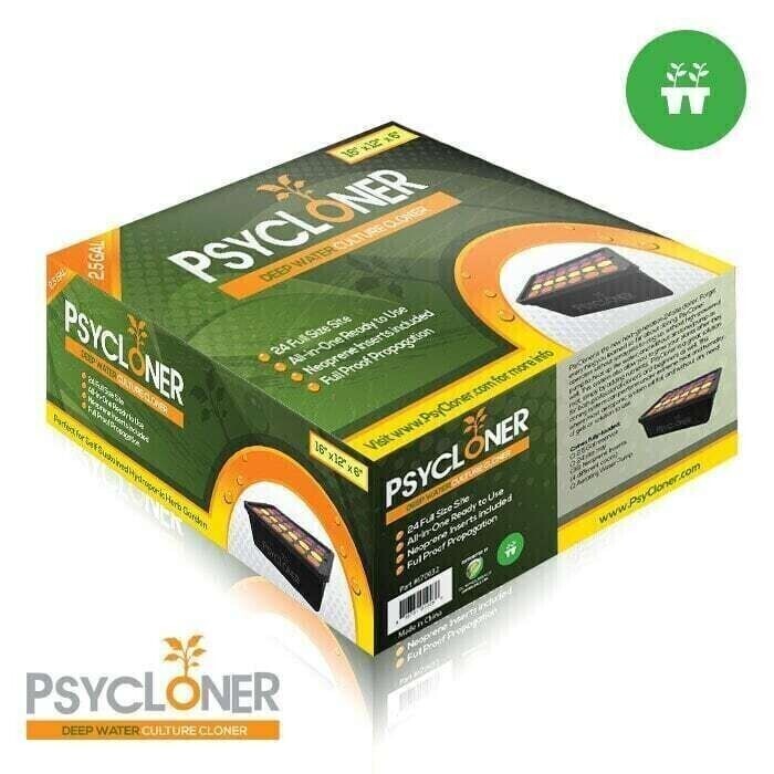 PsyCloner Deep Water Cloner Machine Complete System with 36 Neoprene Propagation Inserts 24 site 3 gallon