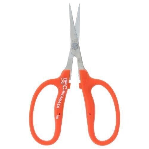 Chikamasa Scissors Stainless Steel Elastomer Grip Curved Blade no Fluorine Red B500SR