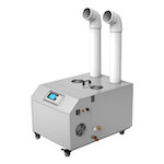 DropAir Industrial Ultrasonic Humidifier with Overload Protection, Auto Turn Off and Water Level Control, 12 hour Start or Stop Delay 77.2 gallon per day 9 kilogram per hour 2 speed fan level 110 volt