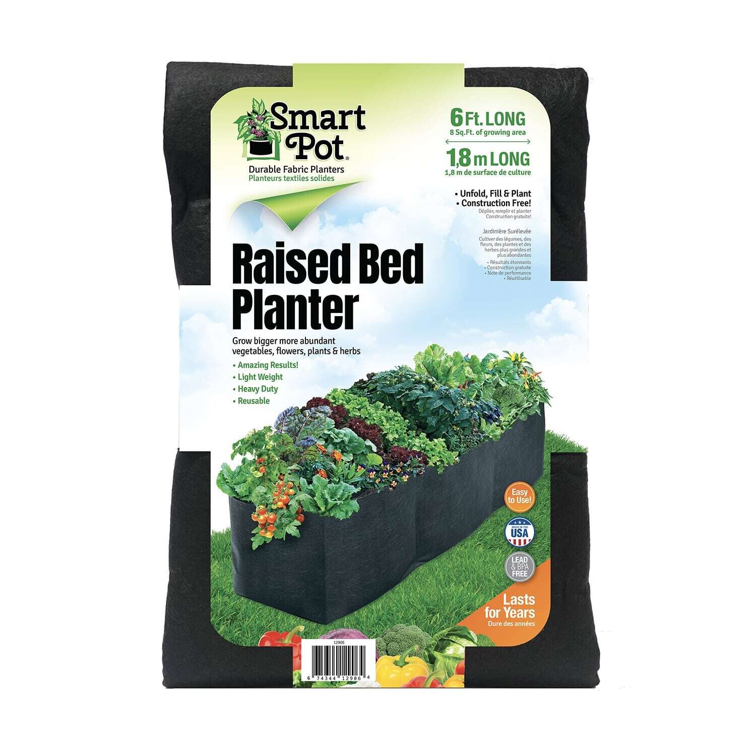 Smart Pot Fabric Pot Raised Bed, size: 6 foot Long Big Bag