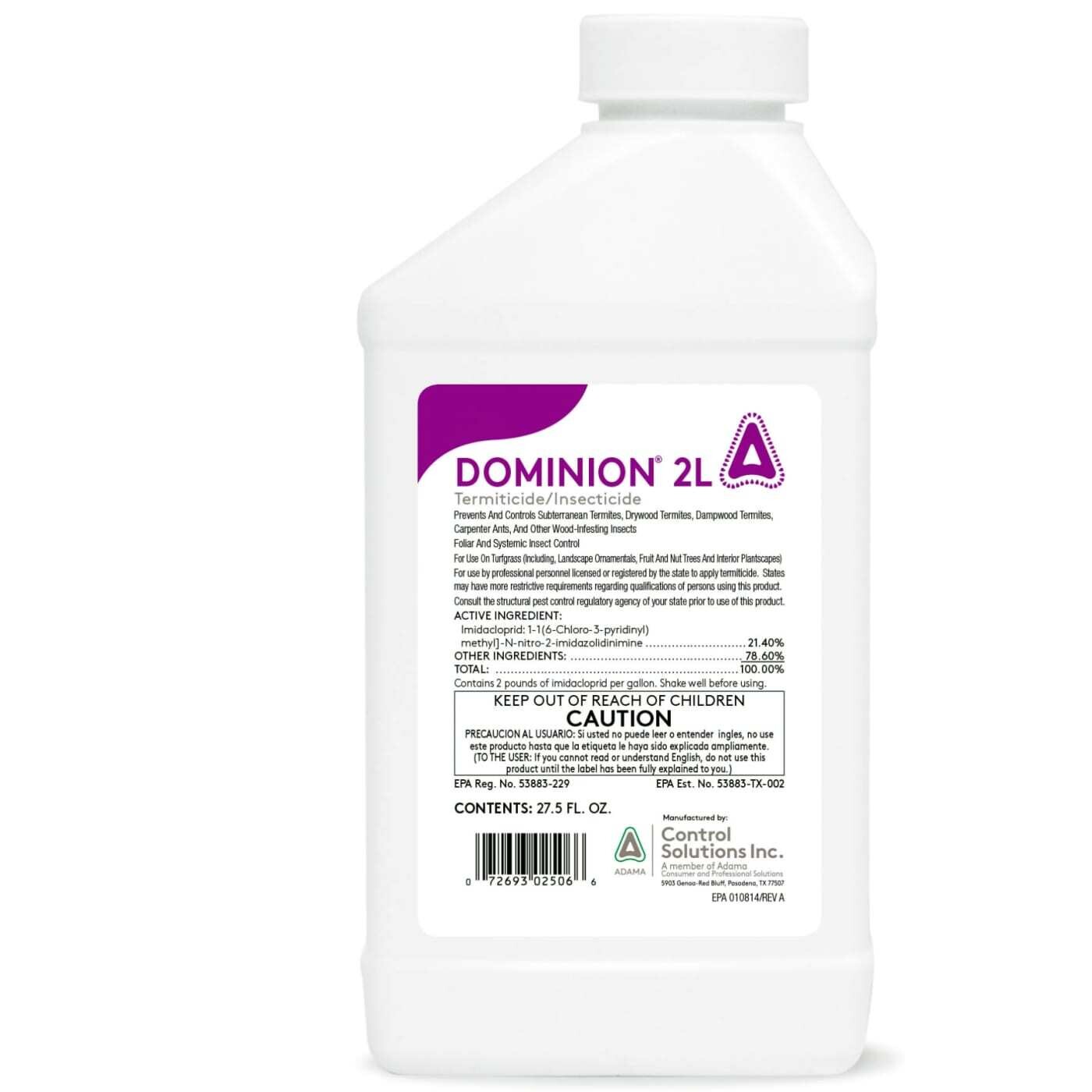 Dominion 2L Pest Control Whitefly, Aphid, Thrip, Gnat 21.40% Imidacloprid 1.5 pint 800 milliliter 1/ each