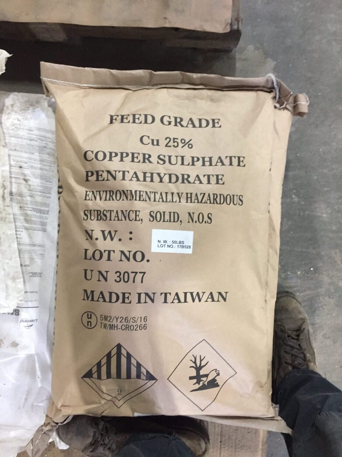 Copper Sulfate CuSO₄ 25% Granular Food Grade 50 pound 23 kilogram 1/ each