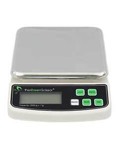Green Scissor Digital Tabletop Scale 2000 gram 0.1 gram resolution 6x6 inch