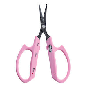 Saboten Nonstick Trimming Shears Angled Blade with Fluorine Coated Stainless Steel, size: 160 millimeter Rounded Tips Pink 1/ each