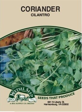 Wetsel Seed Coriander/ Cilantro 0.7 gram Packet of Seeds 1/ each