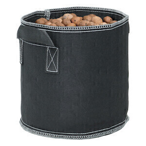 Grow1 Round Pot Fabric with Handles Black
