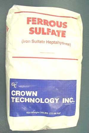 Crown Technology Inc. Soluble 20% Iron Sulfate Heptahydrate FeSO₄ x 7H₂O 50 pound 23 kilogram 1/ each