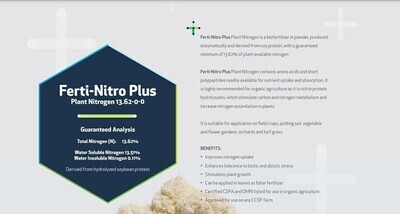 Ferti-Organic Ferti-Nitro Plus Plant Nitrogen with Amino Acids 13.62-0-0 50 pound 23 kilogram 1/ each