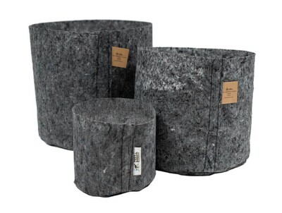 Root Pouch Round Pot Fabric Gray no Handles