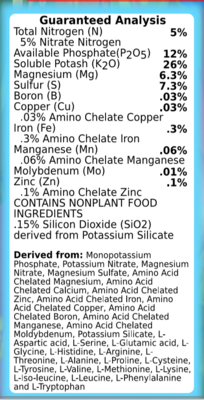 GreenLeaf Nutrients Mega Crop 2 Part Nutrients Part A 5-12-26 25 pound 11 kilogram 1/ each