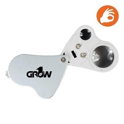 Grow1 Microscope Magnifier LED Illuminated Double Loupe 30x, 60x magnification use 3 batteries LR1130 (included)