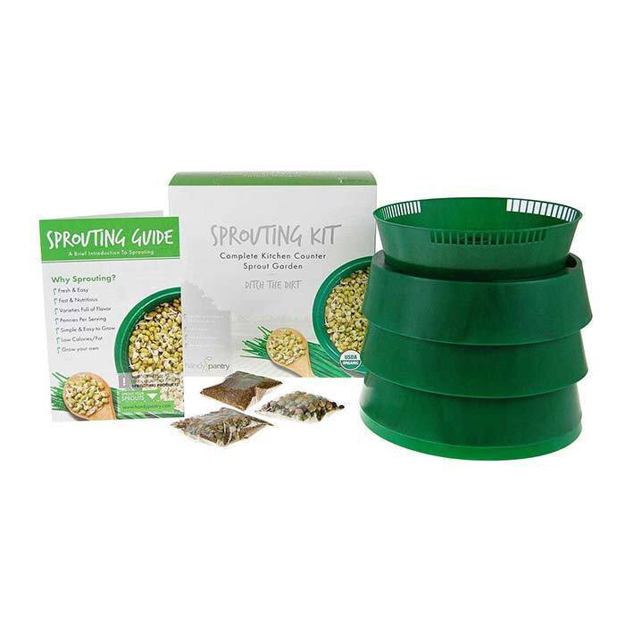 Handy Pantry Food Grade 3 Tray Stackable Sprout Garden Green 1/ each Handy Pantry Food Grade 3 Tray Stackable Sprout Garden Green 1/ each