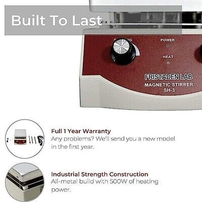 Fristaden Labs SH-3 Precision Digital Hot Plate Stirrer Magnetic 100-1600 revolution per minute 3000 mils