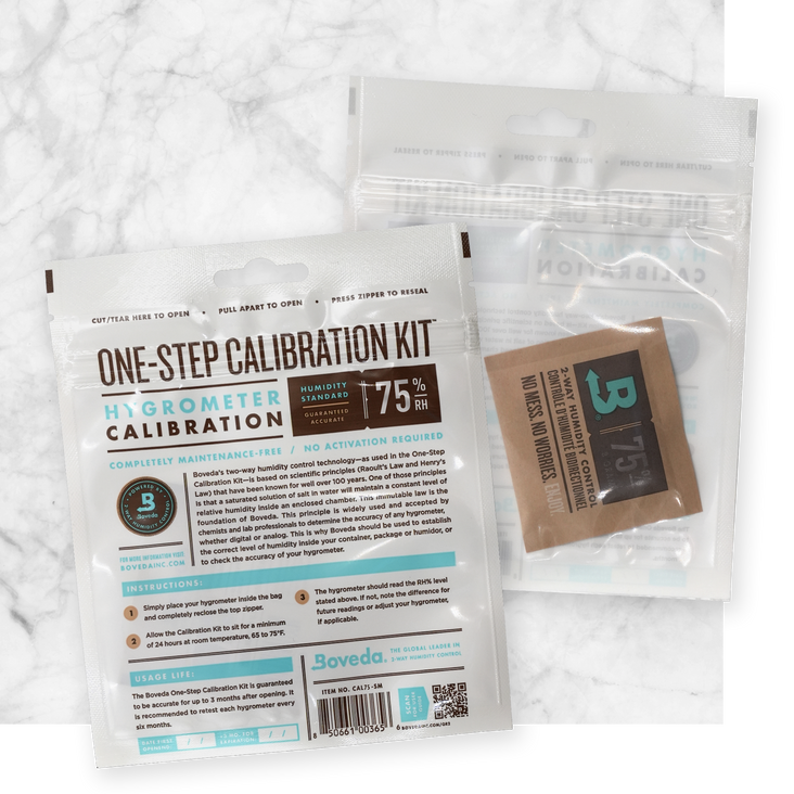 Boveda Humidity Calibration Kit with Hygrometer 75% RH Calibration Pack and Calibration Bag 1/ each