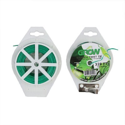 Grow1 Twist Ties with Dispenser & Cutter Green