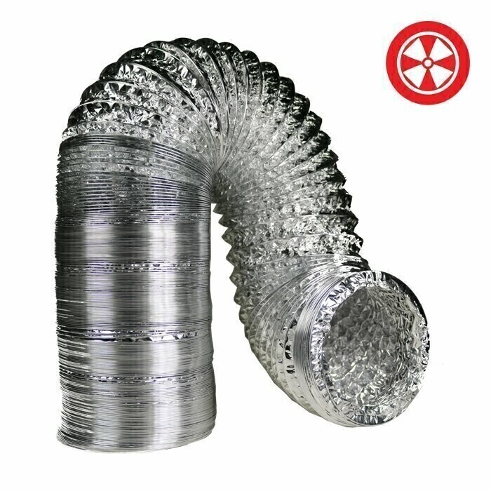 Air Duct Light Proof Ducting Dual Layer Foil, size: 4 inch 25 foot