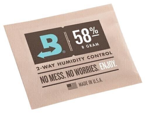 Boveda Moisture Control 2 Way Humidiccant/ Desiccant Unwrapped in Plastic Bag, size: 8 gram 58% Relative Humidity RH 300/ case