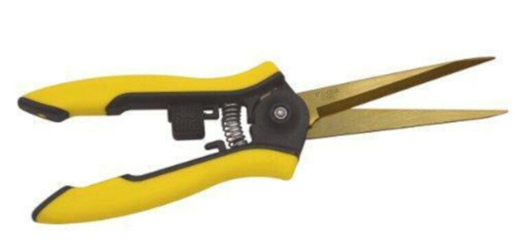 Dramm ColorPoint Cutting Tool Little Buddy Hydroponic Clippers Stainless Steel with Titanium Coating Yellow 3 inch 1/ each