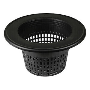 Grow1 Round Mesh Pot Bucket Lid Injection Molded, size: 6 inch Black