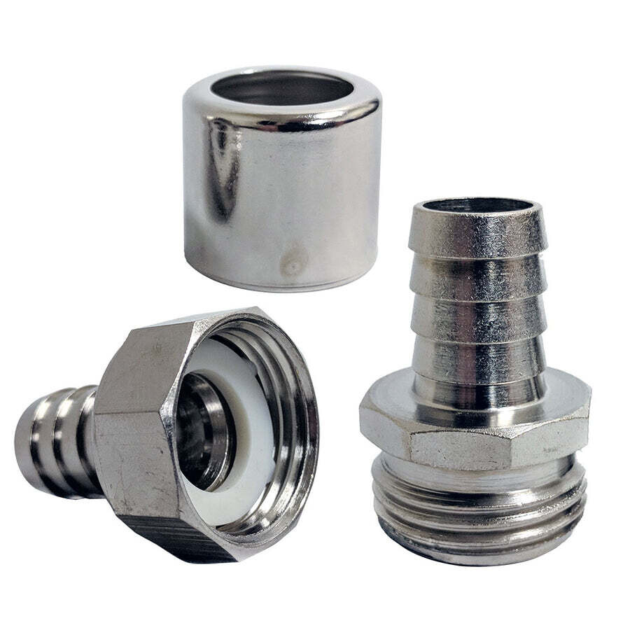 Dramm ColorStorm Hose Mender Ferrule Fitting Nickel Plated Brass